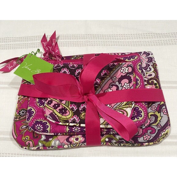 Vera Bradley Cosmetic Trio in Holiday Hounds NEW - Picture 1 of 6